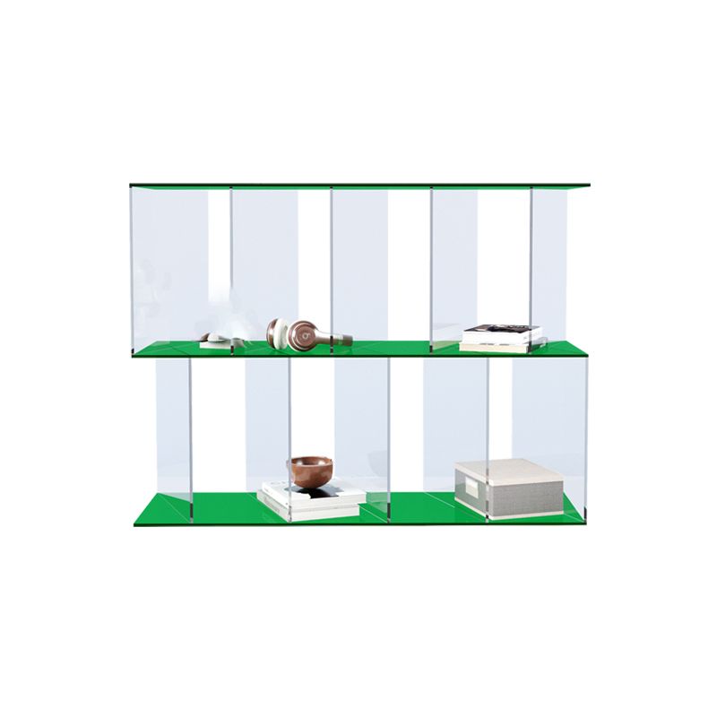 Contemporary Open Back Vertical Bookcase Acrylic Bookshelf with Shelves