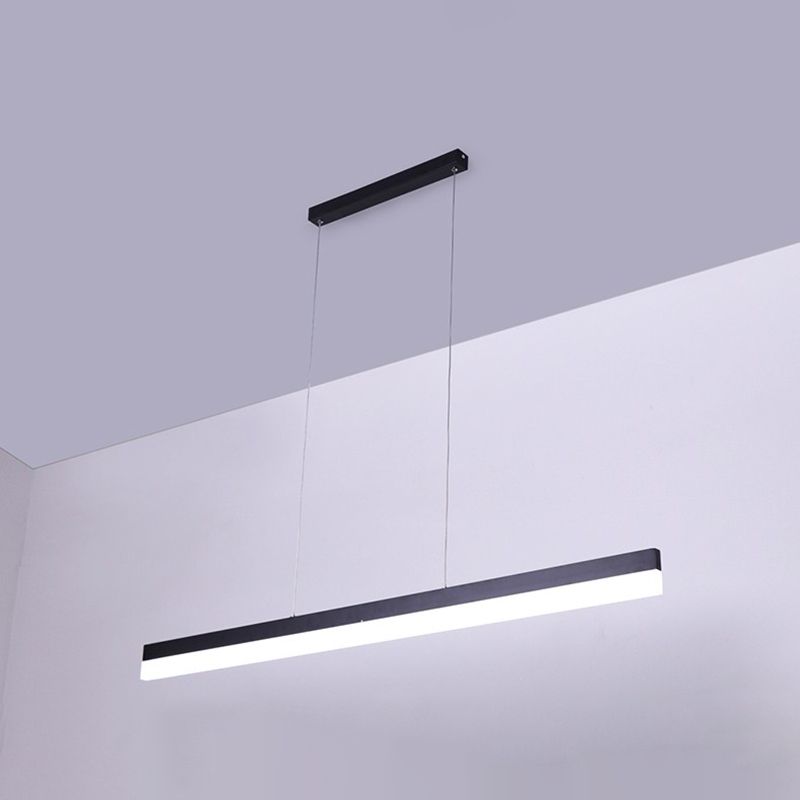 Idea de iluminación de isla lineal moderna Luces colgantes de aluminio con sombra acrílica
