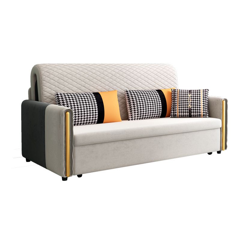 Light Gray Sleeper Sofa Modern Style Sofa Bed with Upholstered