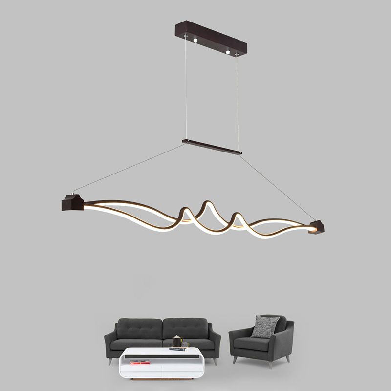 Twisted Island Pendant Lighting Contemporary Metallic Dining Room LED Ceiling Light