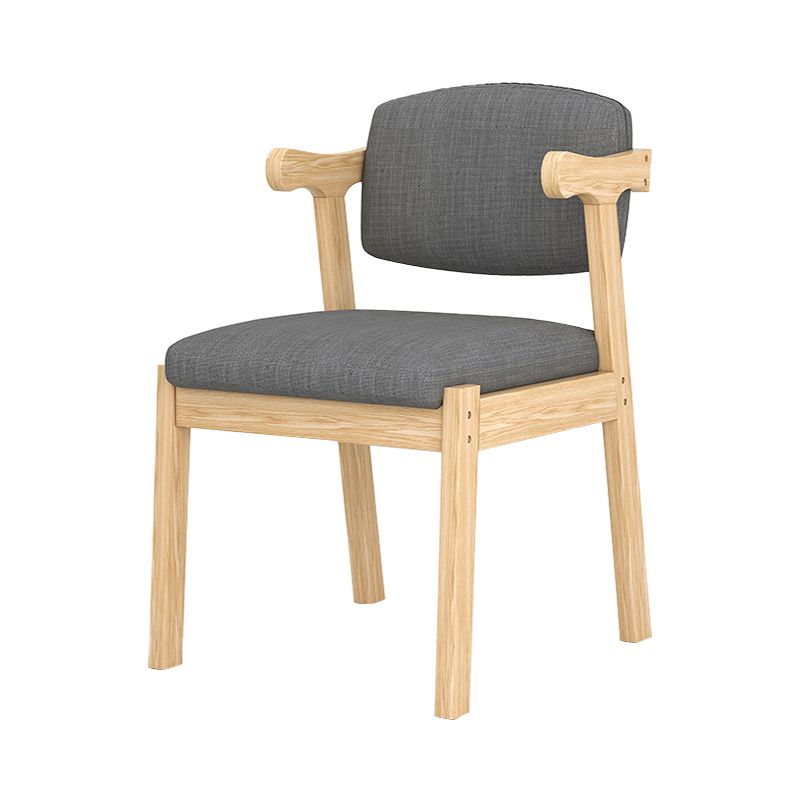 Silla de comedor moderna para interiores y exteriores, sillón de comedor individual de madera con respaldo abierto