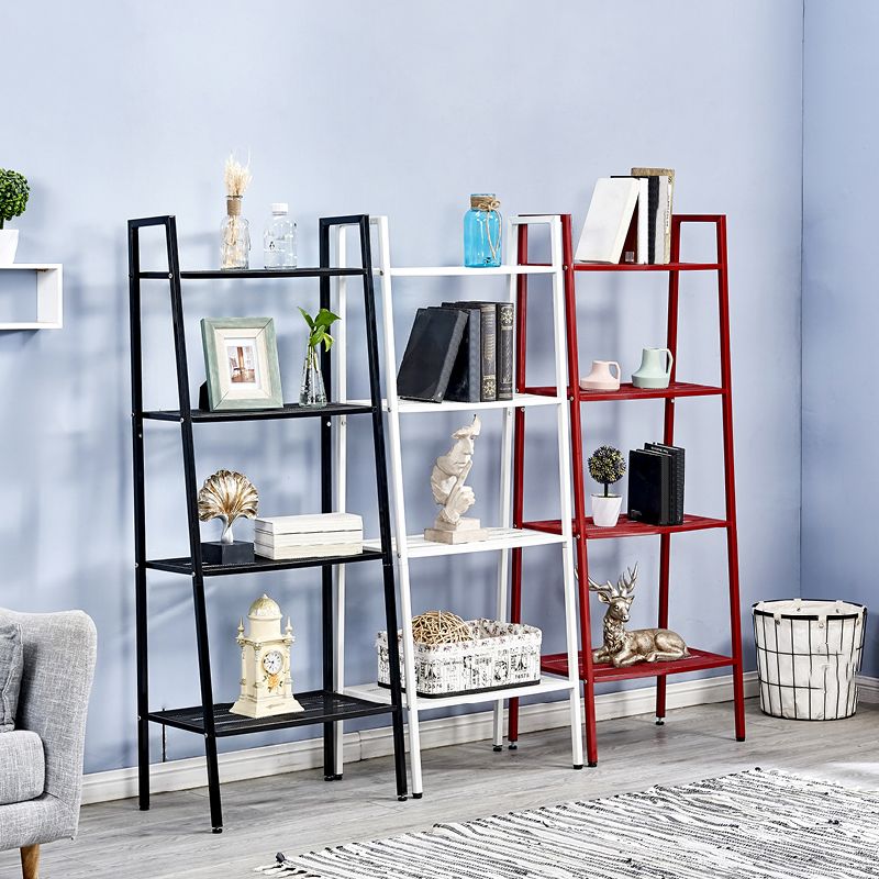 Ladder Bookshelf Metal Contemporary Open Bookcase for Home Office
