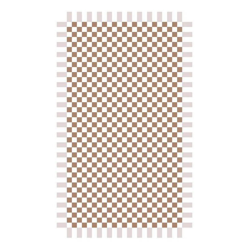 Fancy Brown Area Carpet Modern Plaid Pattern Area Carpet Polyester Stain Resistant Rug for Bedroom