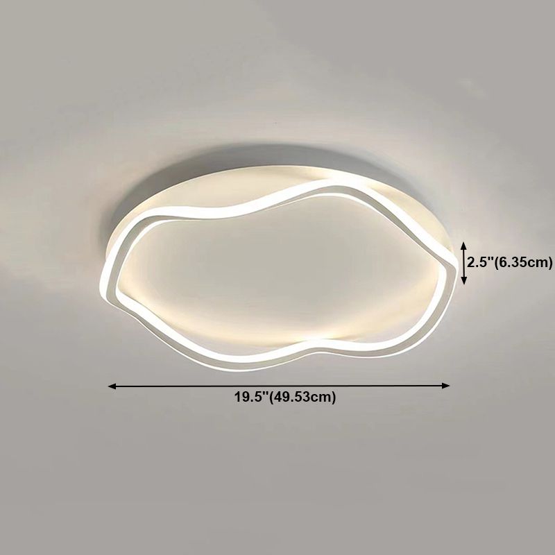 Contemporary Flush Light Fixtures Circular Metal 1 Light Flush Mount Lamps for Bedroom