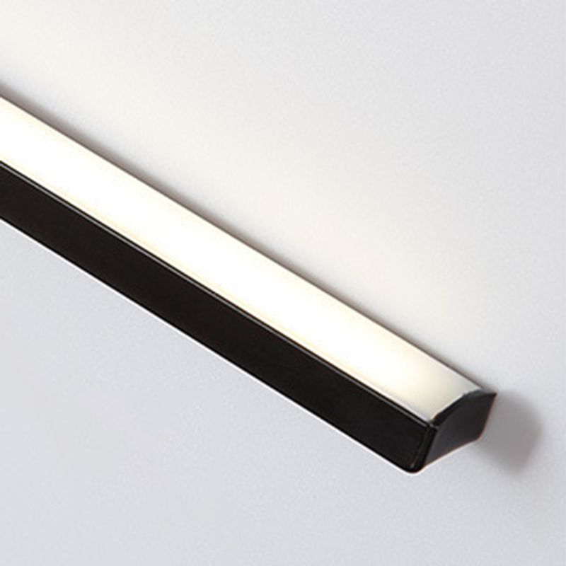 Minimalisme rotatif Ligne LED lampe murale contemporain Long Strip Strip acrylique Lalls d'applications en noir