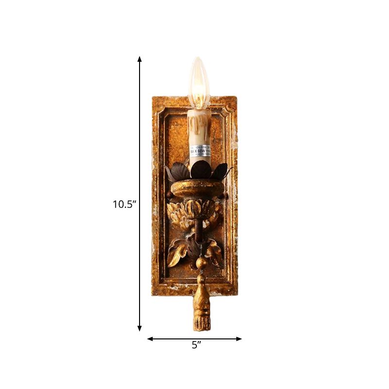 1/2 Lights Candelabra Sconce Light Classic Style White/Bronze/Distressed White Wood Wall Lamp for Living Room
