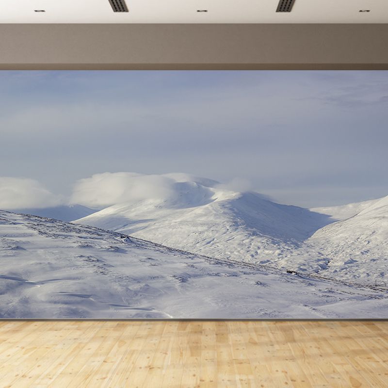Snowy Mountain Wall Covering for Living Room Water Resistant, Custom-Print