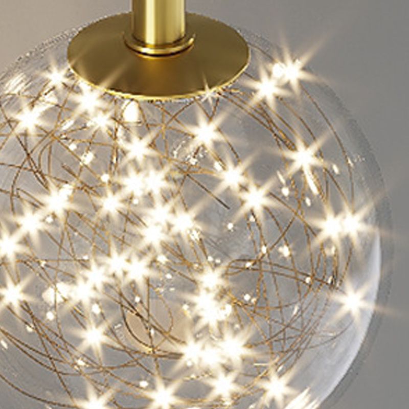 2-lichts Noordse wandlicht metaal Gouden Globe Led Wall Sconce voor woonkamer