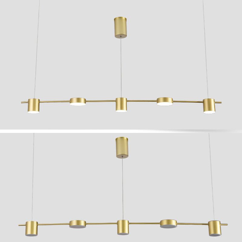 Metal Cylinder Island Light Fixtures Modern Multiple-Light Island Pendant