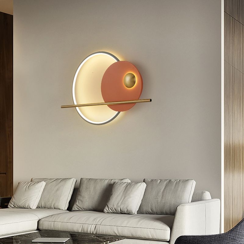 Mid-Century Artistic Sunrise Sconce Light Fixture Metal Living Room LED Wall Mounted Lamp