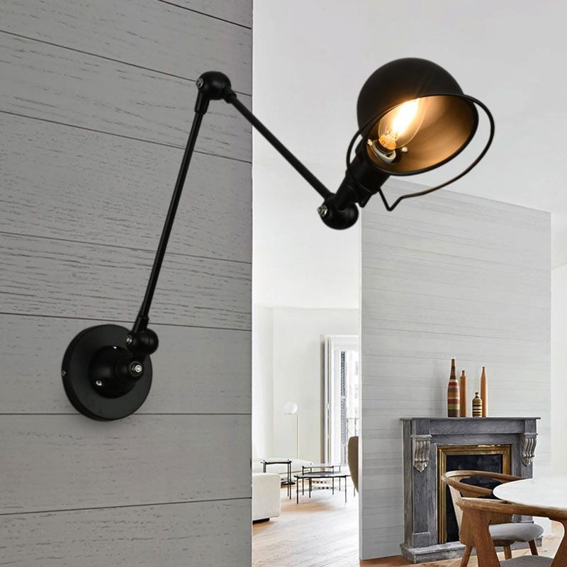 Amerikanische verstellbare Wandleuchter Metall 1 Lichtwandhalterung Licht für Schlafzimmer
