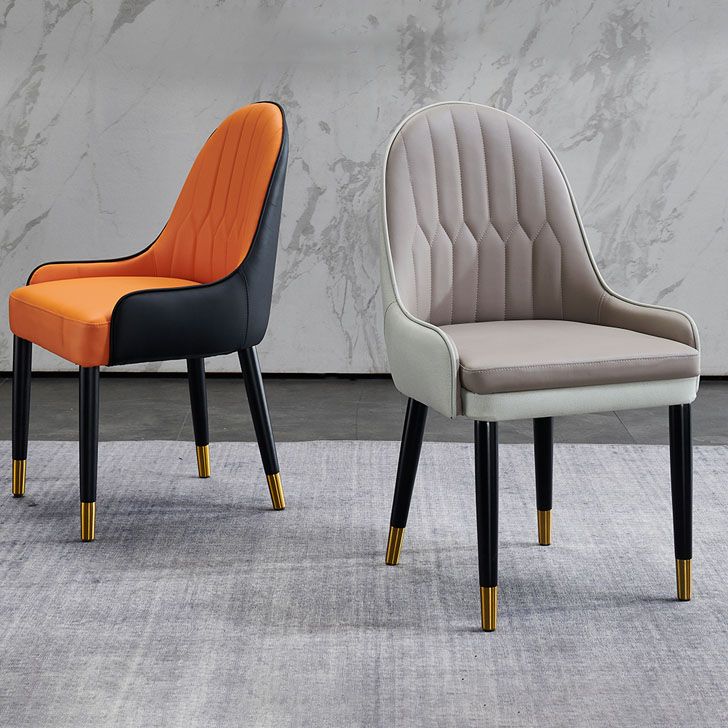 Sillas de comedor de madera Glam, sillas de comedor de cuero para uso doméstico (juego de 2)