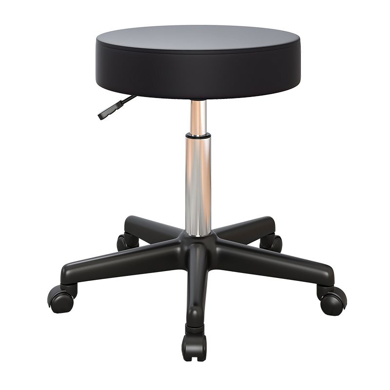 Taburete de bar de acero elevable giratorio moderno para cafetería con cojín de cuero