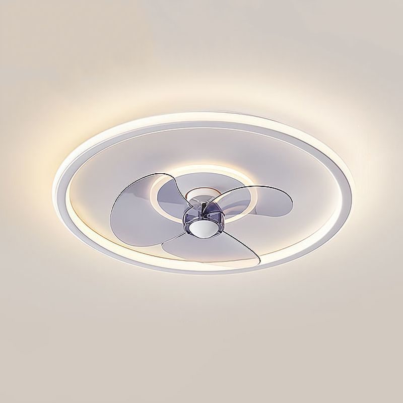 Nordic Style Metal Ceiling Fan Lamp Circle Shape Colorful Ceiling Fan Light for Bedroom