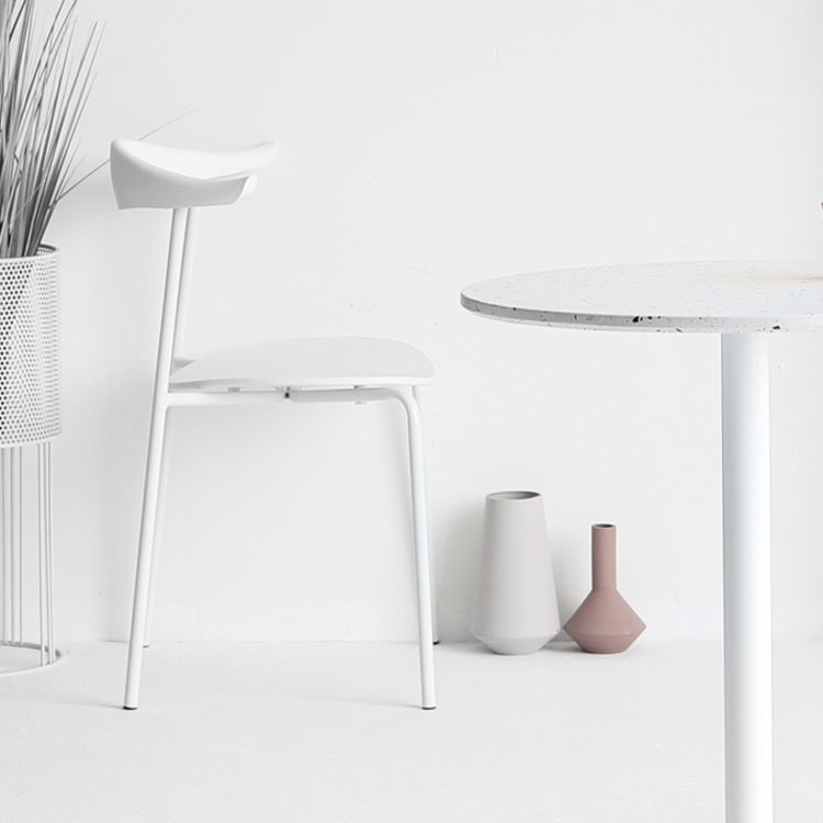 Minimalistische stijl Open achterkant Dining Side Chair Less Dining zijstoel voor huis (set van 2)