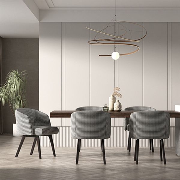 Contemporary Kitchen Dining Arm Chair Upholstered Side Chair with Wood Legs