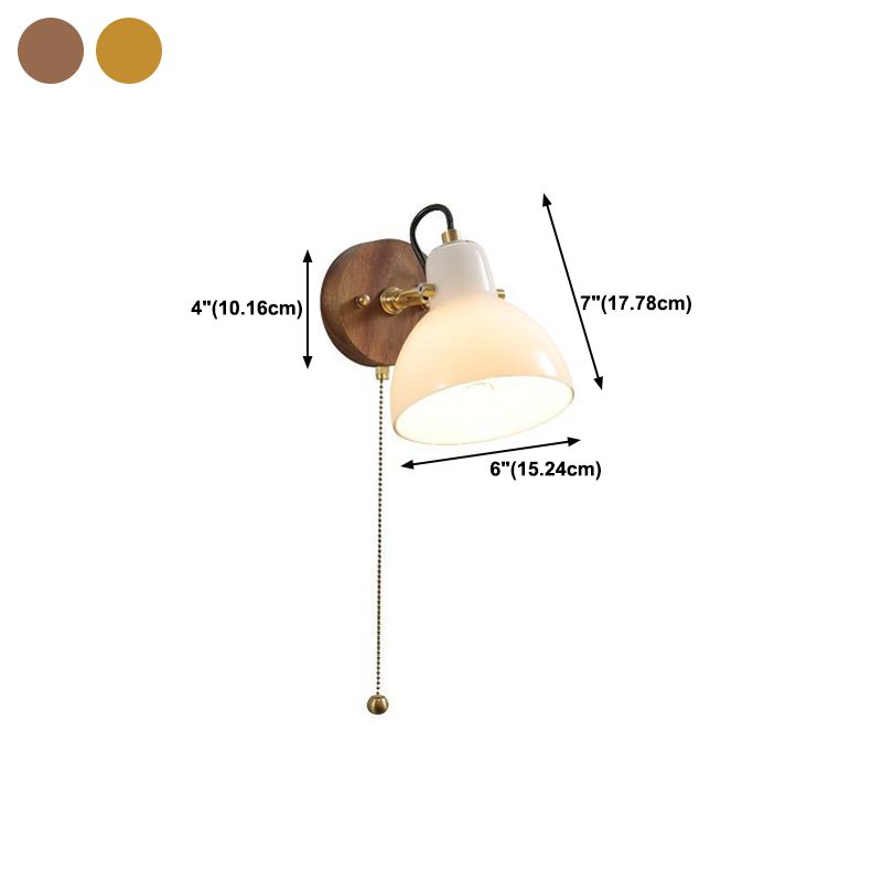 1-Light Simple Wall Lamp Modern Wall Mount Lamp with Glass Shade for Bedroom