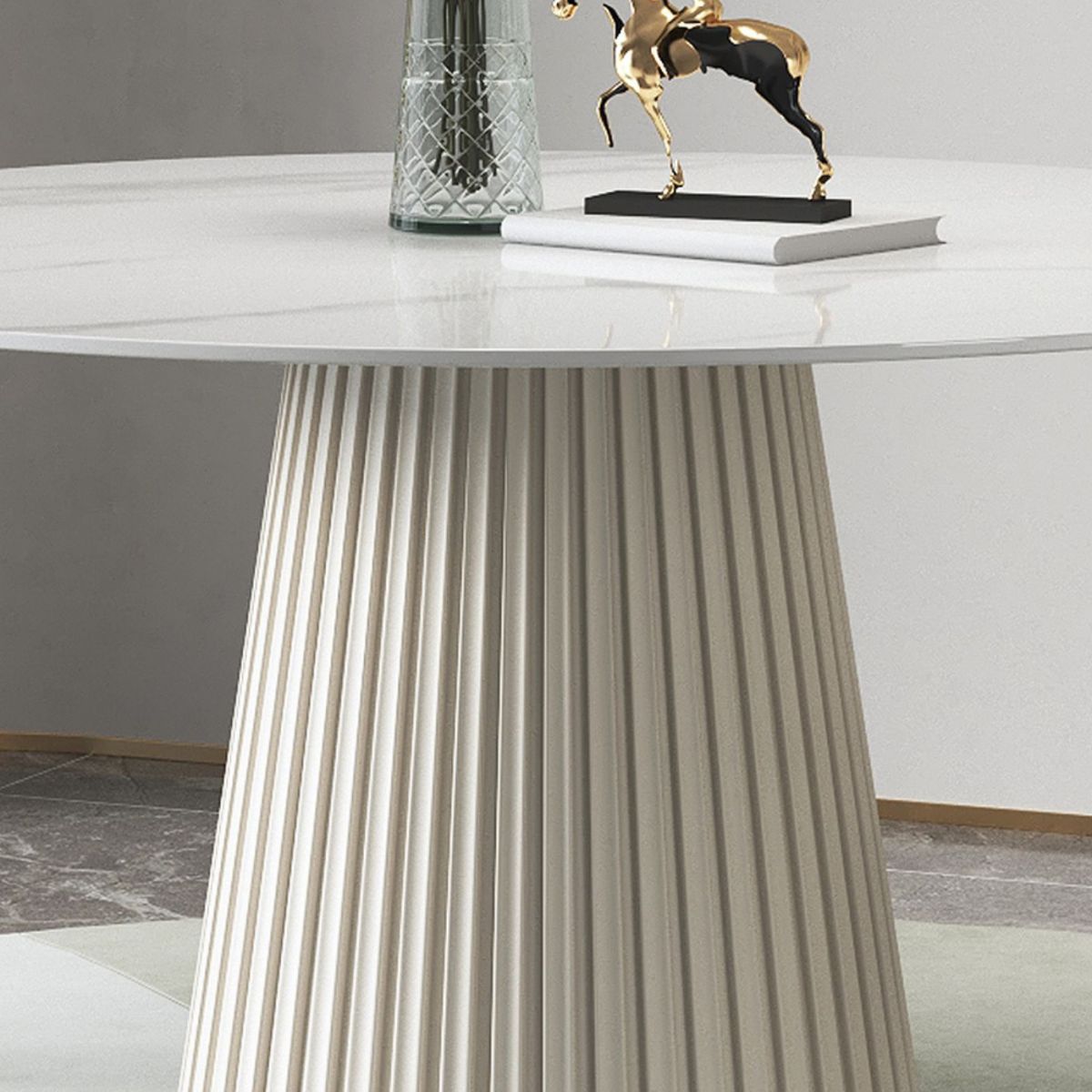 1/3/4/7 PCS Metal Modern Dining Room Ensemble avec table ronde et ensemble de restauration de base en métal