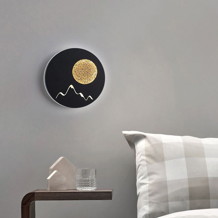 LED BEDBADE Decoratie Wandbevestiging Lamp Cirkelvorm Lunar Eclipse Wandverlichting