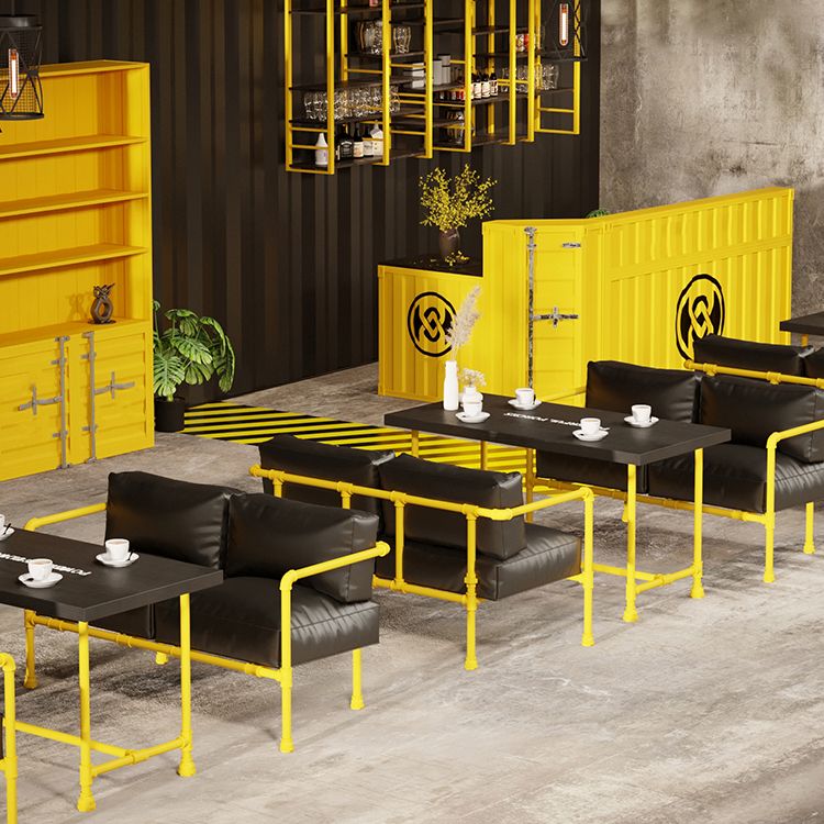 Industrial Style Dining Table Solid Wood Dining Table with Trestle Base