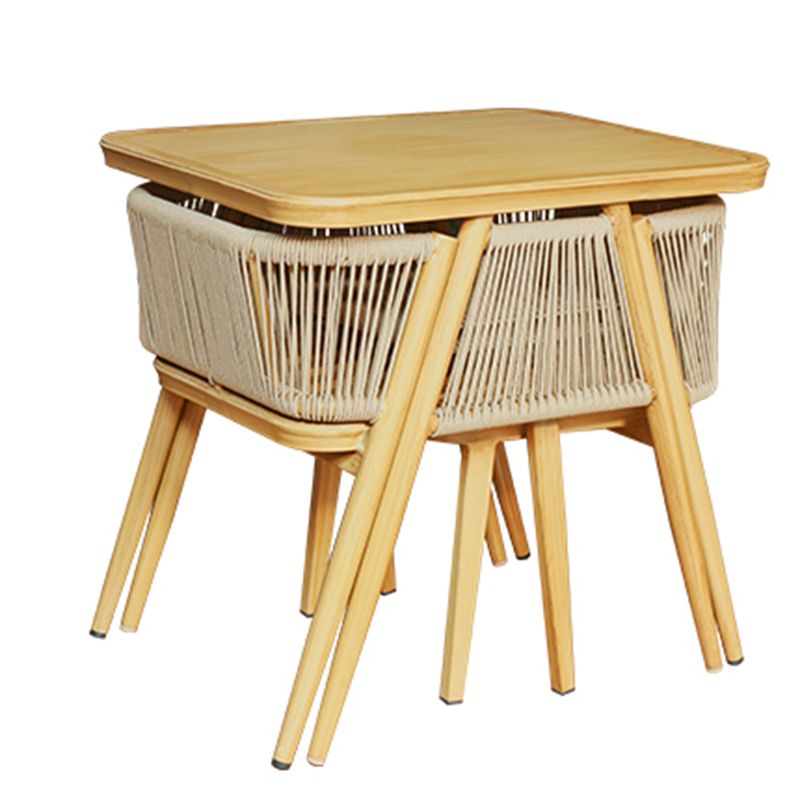 Modern Style Bistro Set 1/3 Pcs Wood Top Metal Base Bistro Set