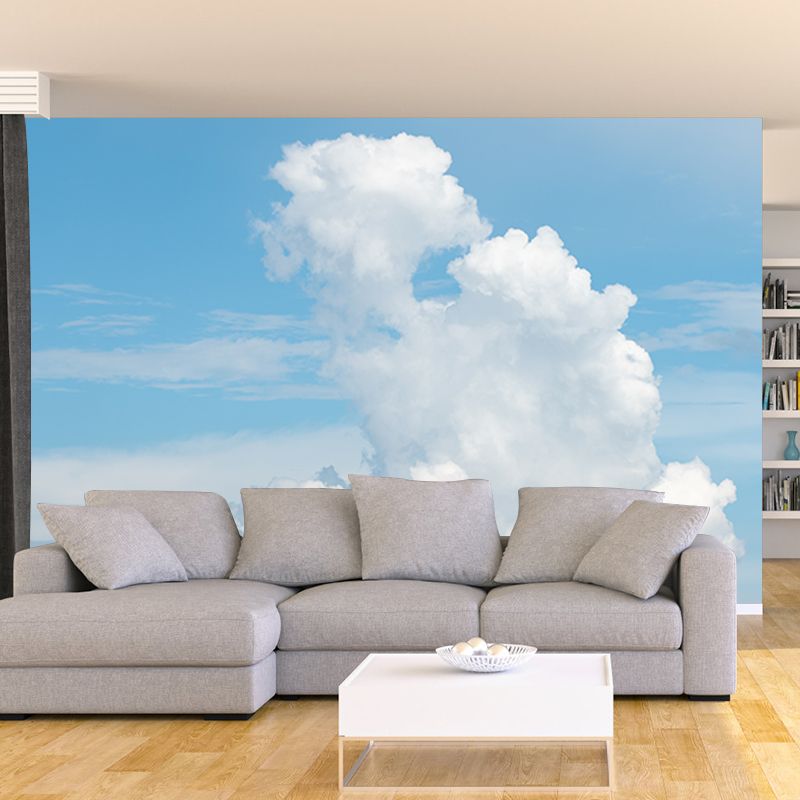 Beautiful Cloud Murals Modern Wall Decoration in Blue and White, Custom Made
