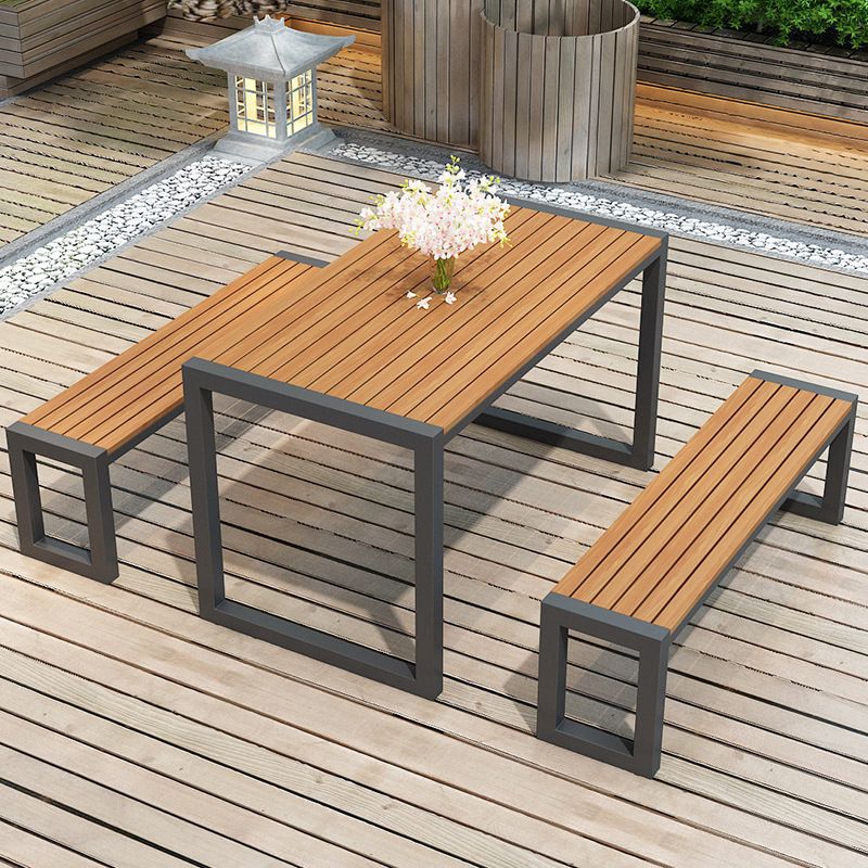 Industrial Dining Set 1/3 Pieces Reclaimed Wood Dining Table Set for Outdoor