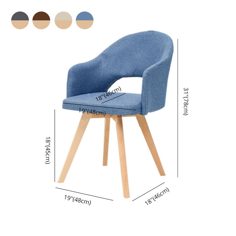 Silla de comedor abierta tapizada contemporánea del final mate de la silla del brazo de la sala de estudio