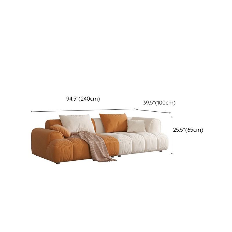 25.6" H Scandinavian Sectional Sofa L-Shape Fabric Sectional