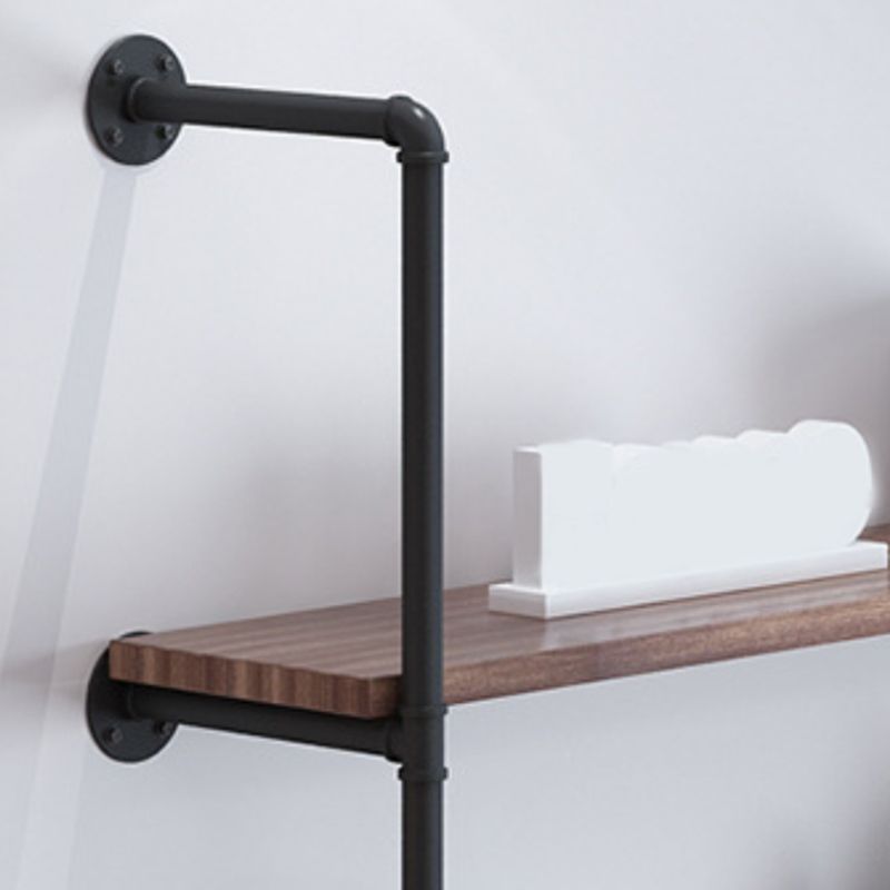 Industrial Closed Back Bookshelf Floating Wooden Natural Bookcase