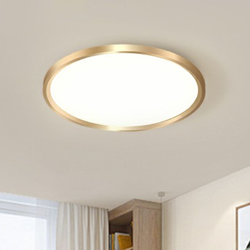 Lampada da incasso a soffitto circolare per camera da letto, lampada da incasso a LED in acrilico semplicità in oro