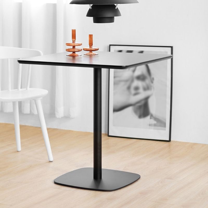 Square Dining Room Table Medium Density Fiberboard Table with Pedestal Base