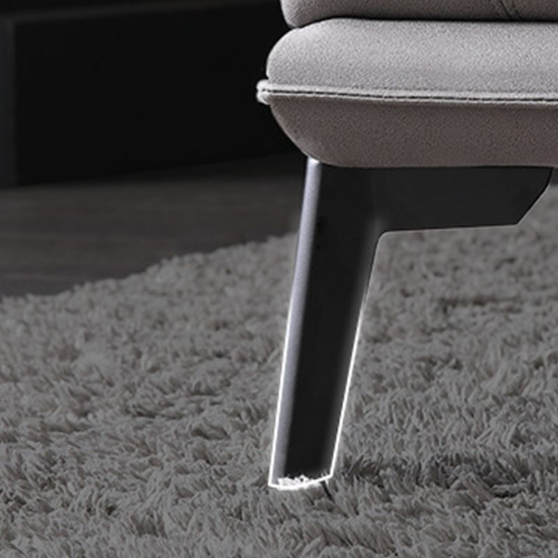 Fabric Living Room Square Arm Standard Cushions Light-grey Settee
