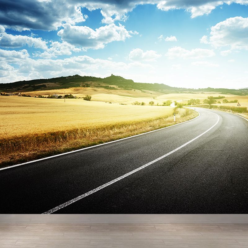 Extra Large Road Murale Couleur Pastel Art Mural Non Tissé pour Décoration Intérieure, Personnalisé