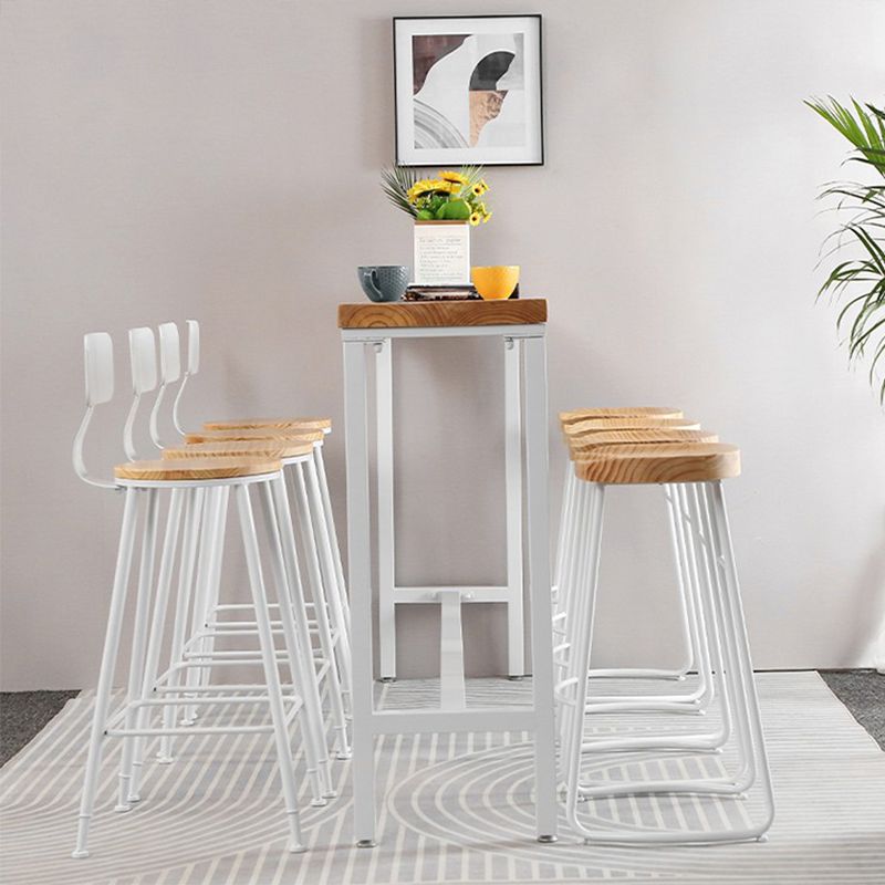 Modern Style Rectangle Wood Bar Table 1/5/9 Pieces Bar Table Set for Kitchen