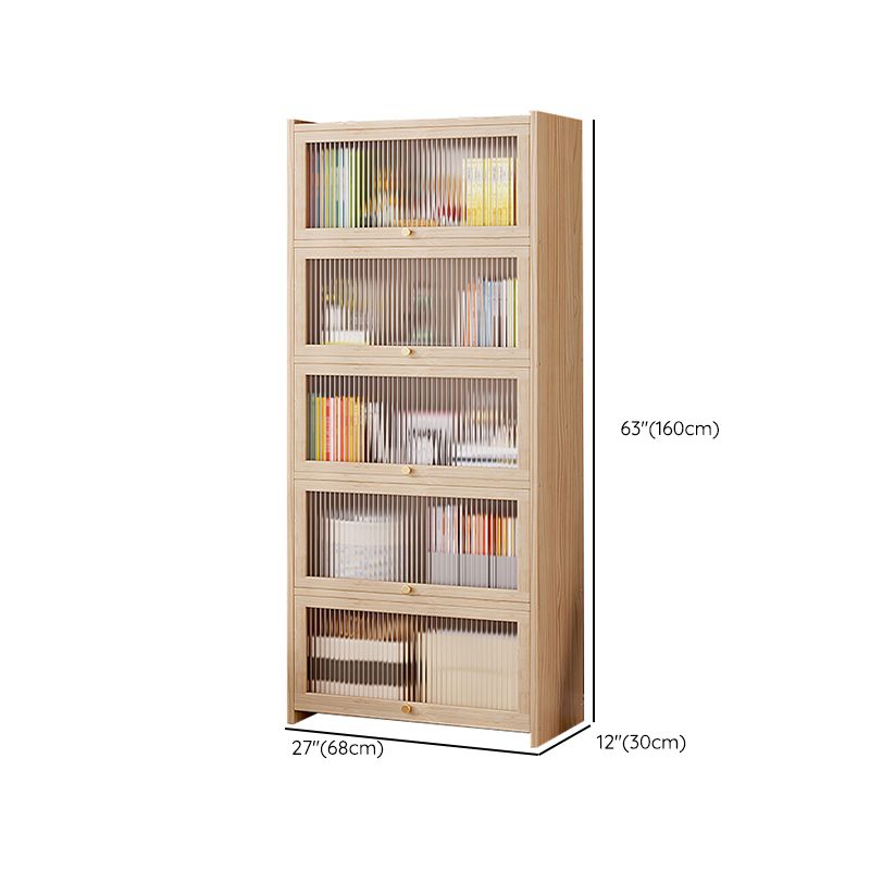 Natural Contemporary Cabinet, Solid Wood Accent Cabinet with Doors