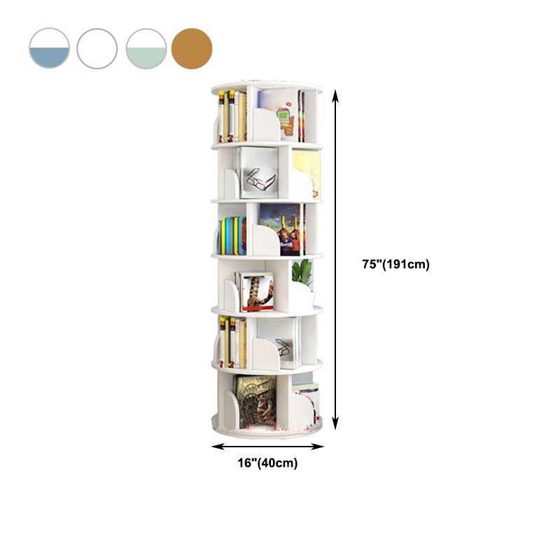 Modern Wooden Rotatable Bookcase Study Room Geometric Bookshelf