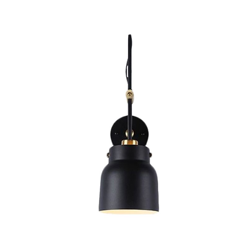 1 luce a tazza di tonalità luci muro di luce in metallo moderno con braccio lungo per libreria di biblioteche