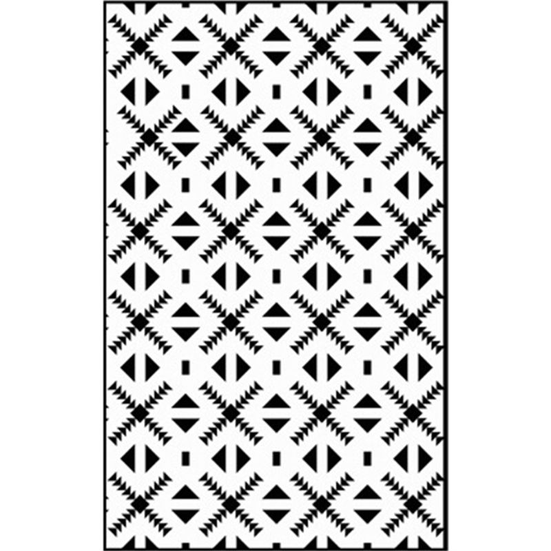Multi Color Geometric Shapes Rug Polypropylene Contemporary Rug Pet Friendly Washable Anti-Slip Backing Rug for Living Room