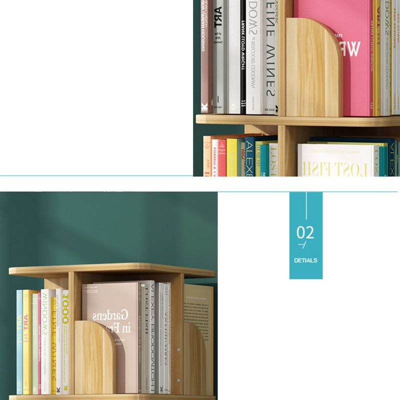 Contemporary Wooden Bookcase Closed Back Shelf Bookcase with Caster