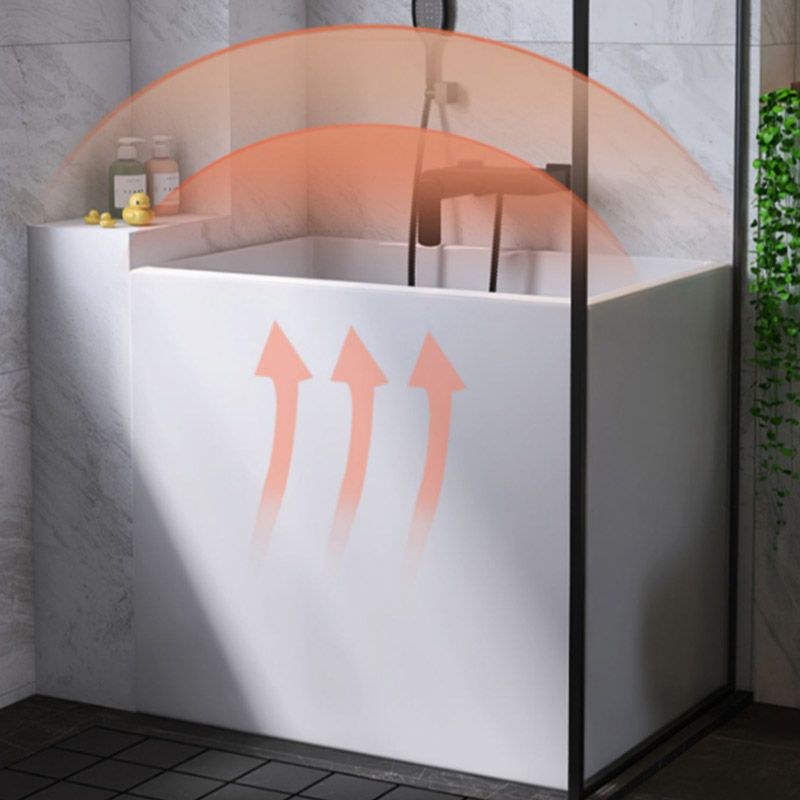 Modern Style Freestanding Bath Tub Rectangular Acrylic Soaking Bathtub in White