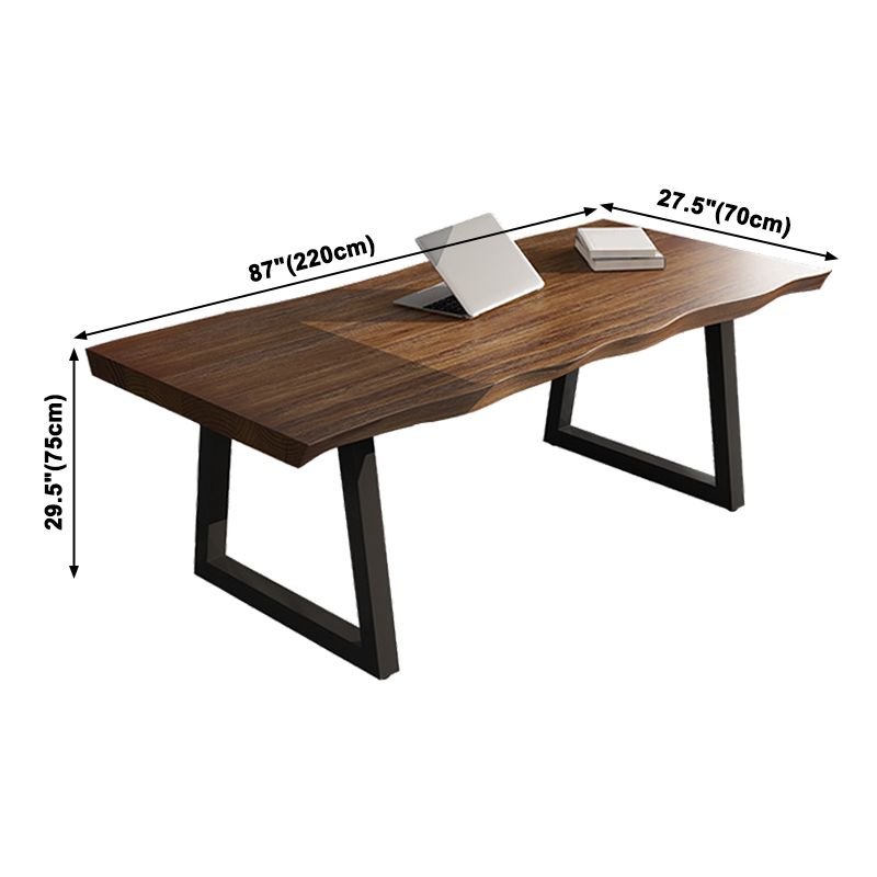 Mesa de comedor de doble pedestal industrial rectángulo Mesa de madera de madera sólida