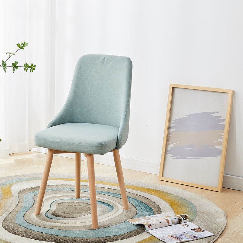 Home Scandinavian Side Chair Swivel Parsons Back Wood Dining Room Chair Set