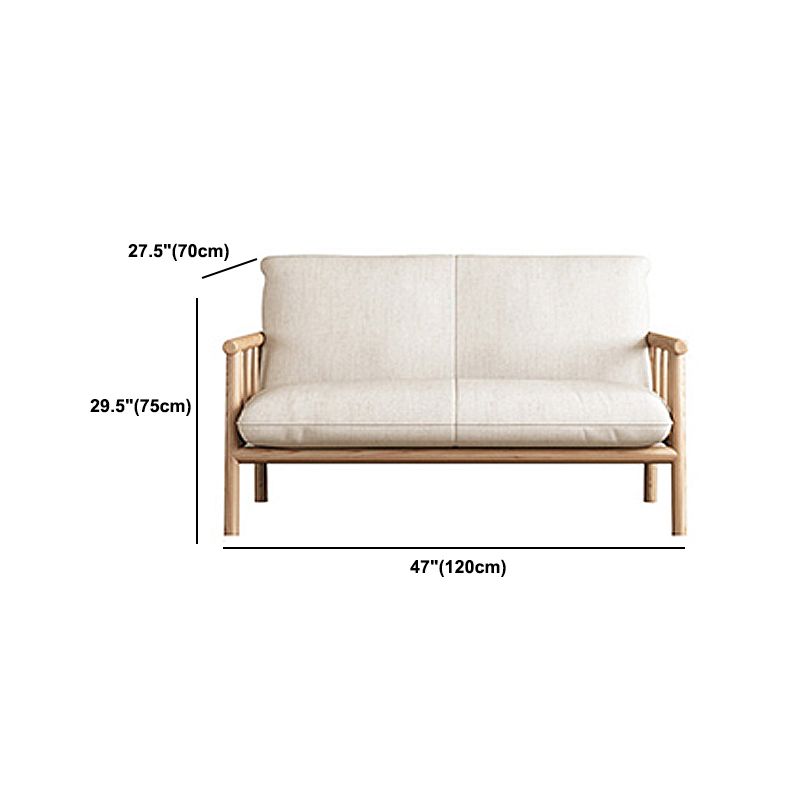 Contemporary Fabric Slipcovered Sofa 30.31" High Solid Wood Sofa