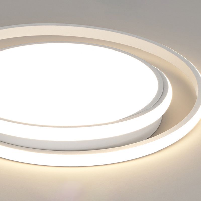 LED Ceiling Flush Contemporary Iron and Silica Gel Ceiling Mount in White Finish