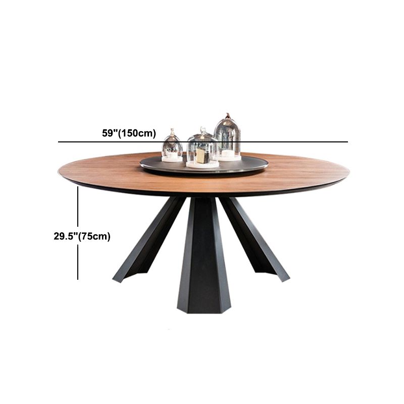 Modern Wood Top Dining Room Collection Round Pedestal Convertible Dining Table