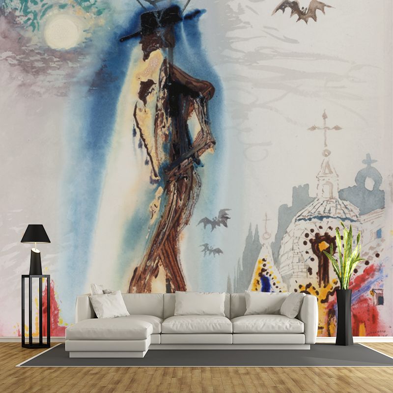 Magical the Giant Mural Wallpaper for Boys Bedroom, Blue-Red, Custom Size Available