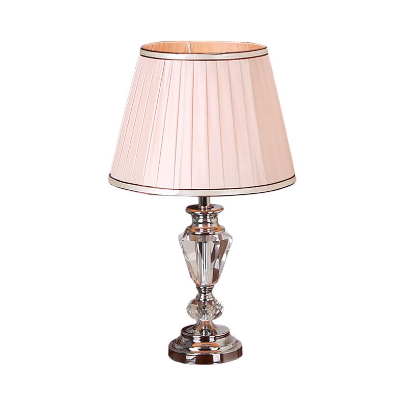 Barrel Schatten Stoff Task Light Modernismus 1 Kopf rosa/weiße Nachttischlampe für Bett