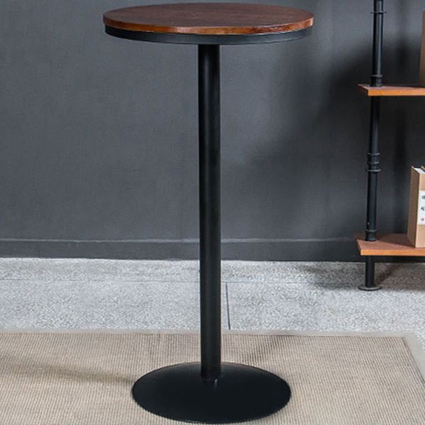 Industrial 1/3/5 Pieces Bar Table Set Round Pine Wood Counter Table with High Stools