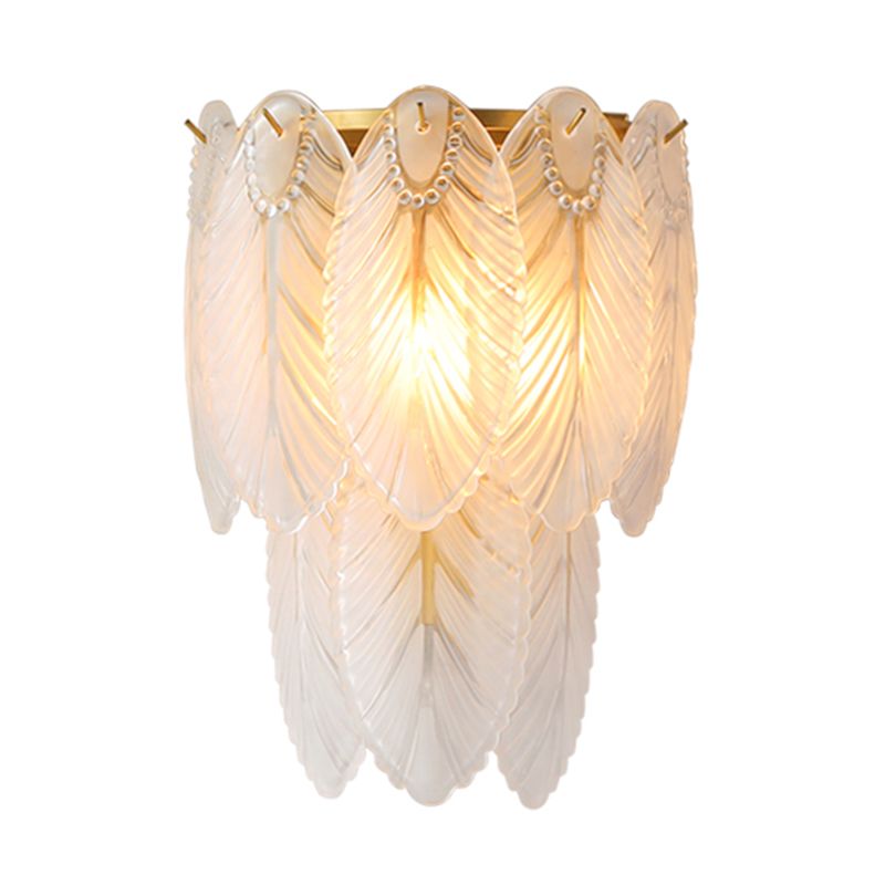 Modern Luxury Style Feather-shaped Wall Sconce Glass Sconces for Living Room